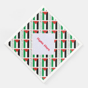Servilleta De Papel De Cena Palestina Bandera Palestina Baldosa Roja Personali