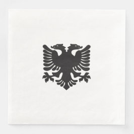 Servilleta De Papel De Cena Papel de águila blanco y negro albanés