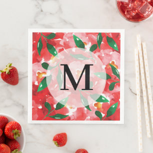 Servilleta De Papel De Cena Papel monográfico de las rosas rojas