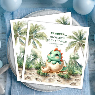 Servilleta De Papel De Cena Papel para Baby Shower de Adorable Dinosaurio que