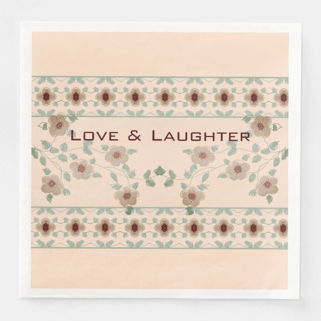 Servilleta De Papel De Cena Pare suave y floral verde (Anverso)