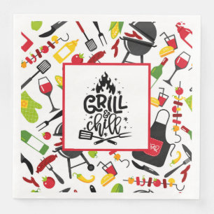 Servilleta De Papel De Cena Parrilla y Relajación