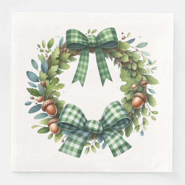 SERVILLETA DE PAPEL DE CENA PARTIDAS TEMÁTICAS DEL PATRÓN DE LA PLACA VERDE OT (Anverso)