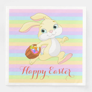Servilleta De Papel De Cena Pastel Conejo de Pascua Feliz Pascua