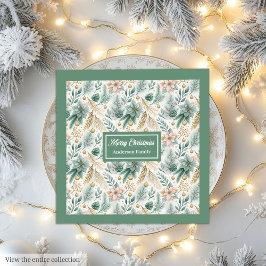 Servilleta De Papel De Cena Pastel Green Napkins Personalized Christmas Decor