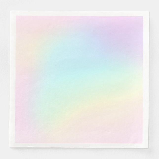 Servilleta De Papel De Cena Pastel Rainbow Aesthetic Birday Party (Anverso)