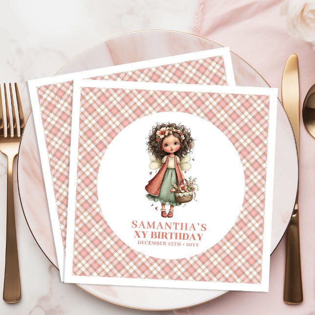 Servilleta De Papel De Cena Pastel Whimsical Cute Fairy 2nd Birthday Party  (Pastel Whimsical Cute Fairy 2nd Birthday Party Napkins)
