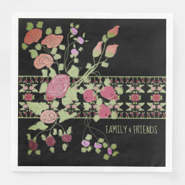 Servilleta De Papel De Cena Patentado con flores y arte de Berry