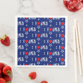 SERVILLETA DE PAPEL DE CENA PATRIOTA ROJO BLANCO AZUL AMO PATRÓN DE EEUU