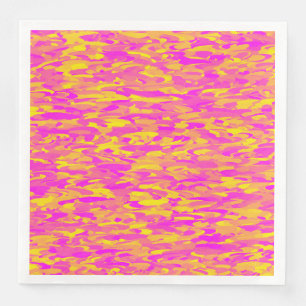 Servilleta De Papel De Cena Patrón abstracto rosa amarillo naranja