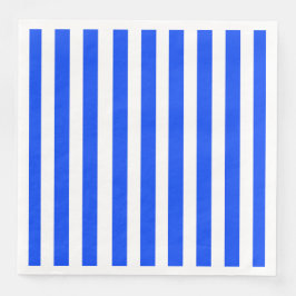 Servilleta De Papel De Cena Patrón azul y blanco de rayas verticales