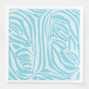 Servilleta De Papel De Cena Patrón de cebra azul