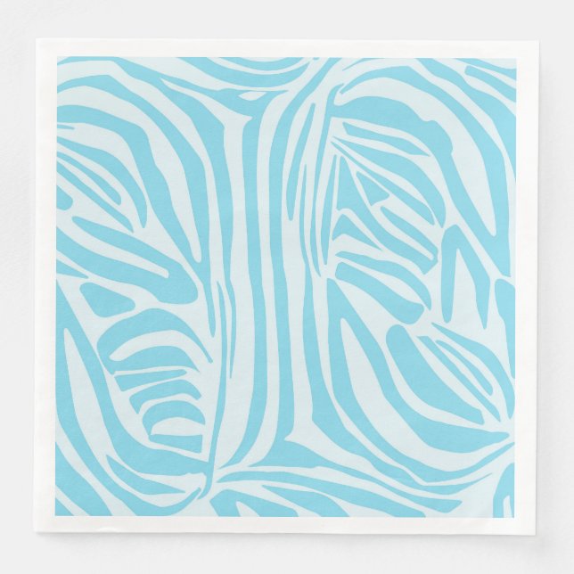 Servilleta De Papel De Cena Patrón de cebra azul (Anverso)