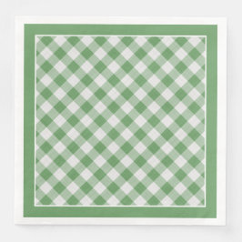 Servilleta De Papel De Cena Patrón De Comprobaciones De Gingham Verde Para Tod