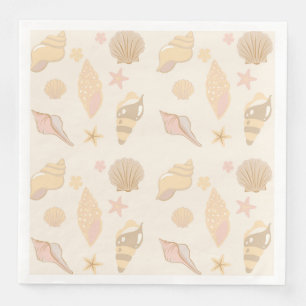 Servilleta De Papel De Cena Patrón de conchas beige