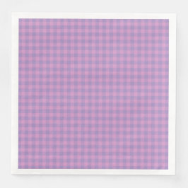 Servilleta De Papel De Cena Patrón de cuadros morado y rosa