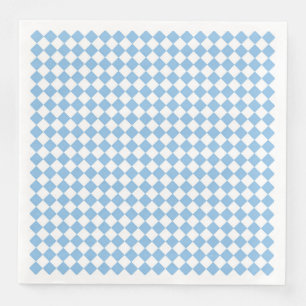 Servilleta De Papel De Cena Patrón de diamante de cuadros azules y blancos
