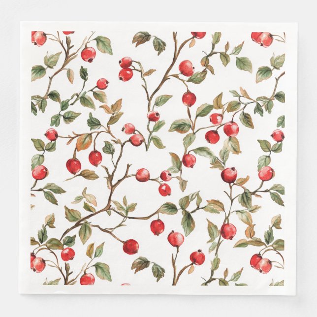 Servilleta De Papel De Cena Patrón de ladrillos de rosehip (Anverso)