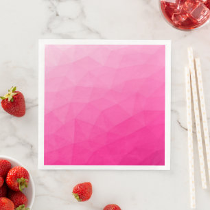 Servilleta De Papel De Cena Patrón de malla geométrica con gradiente rosa cali