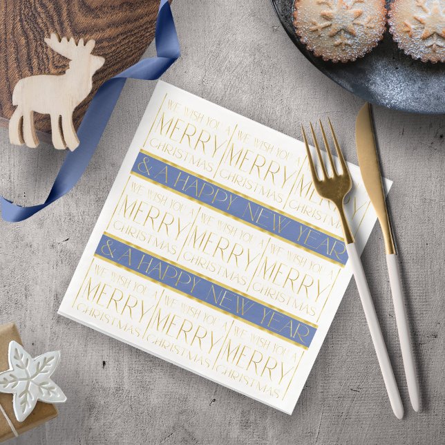 Servilleta De Papel De Cena Patrón de Navidad Blue Gold #35 ID1009 (Subido por el creador)
