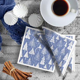 Servilleta De Papel De Cena Patrón de Navidades azules#6 ID1009