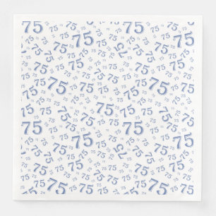 Servilleta De Papel De Cena Patrón de número aleatorio azul/blanco de la edad