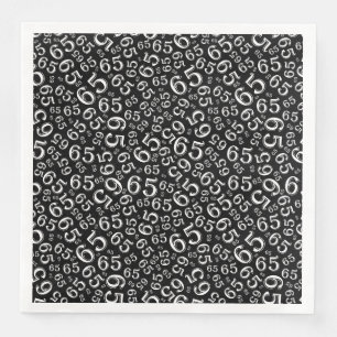 Servilleta De Papel De Cena Patrón de número aleatorio negro/blanco de la edad