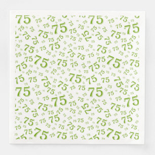 Servilleta De Papel De Cena Patrón de número aleatorio verde/blanco de la edad