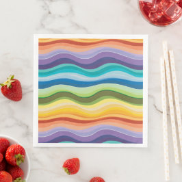 Servilleta De Papel De Cena Patrón de Ondulaciones Multicolores 2