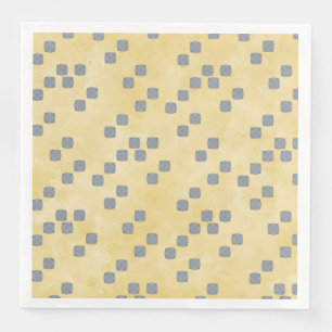 Servilleta De Papel De Cena Patrón de puntos de polka contemporánea amarillo, 