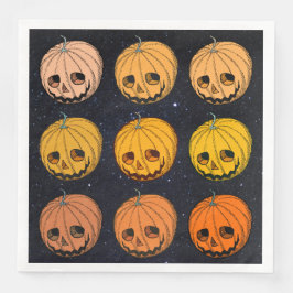 Servilleta De Papel De Cena Patrón de red de Jack-O-Lantern vintage