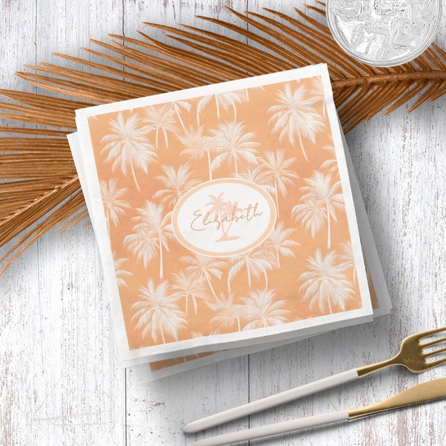 Servilleta De Papel De Cena Patrón de silueta de árbol de palmas hawaiano Taca (Subido por el creador)