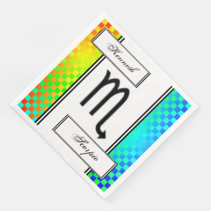 Servilleta De Papel De Cena Patrón de símbolo de escorpio zodiaco por Kenneth