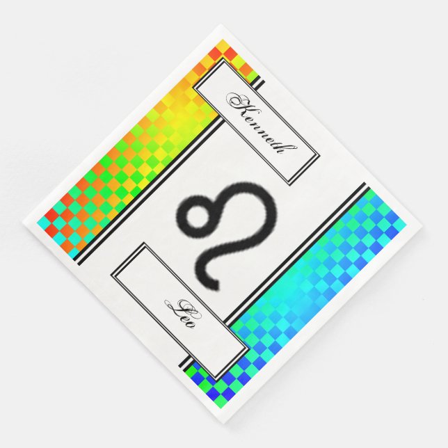 Servilleta De Papel De Cena Patrón de símbolos Zodiac de Kenneth Yoncich (Esquina)