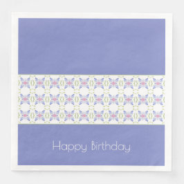 Servilleta De Papel De Cena Patrón Floral en malva y blanco