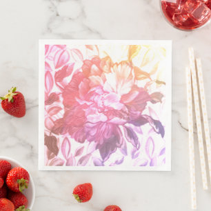 Servilleta De Papel De Cena patrón floral, naturaleza amorosa, rosa