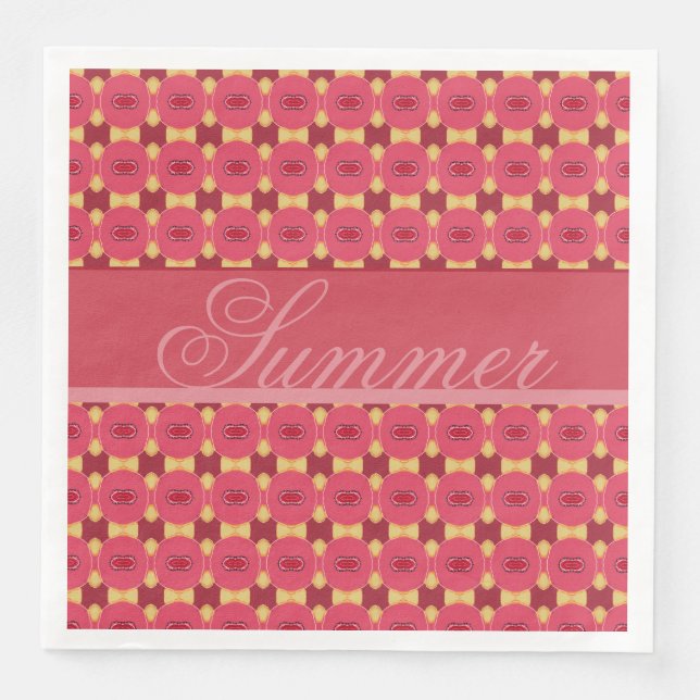 Servilleta De Papel De Cena Patrón floral rosa rosa (Anverso)