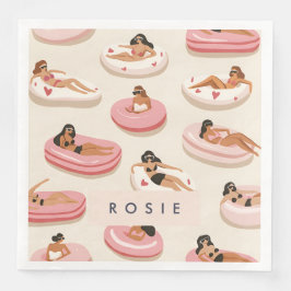 Servilleta De Papel De Cena Patrón flotante de piscina de verano personalizado