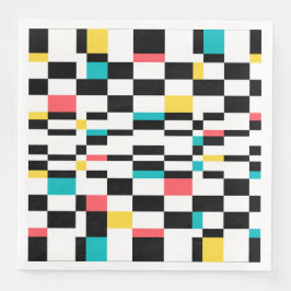 Servilleta De Papel De Cena Patrón geométrico colorido, urbano, moderno y de m