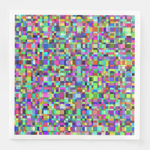 Servilleta De Papel De Cena Patrón multicolor de formas de cuadrados abstracto