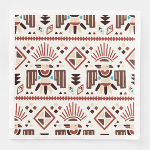 Servilleta De Papel De Cena Patrón nativo americano