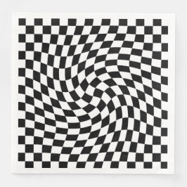 Servilleta De Papel De Cena Patrón negro y blanco retorcido