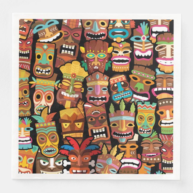 Servilleta De Papel De Cena Patrón Tiki (Anverso)