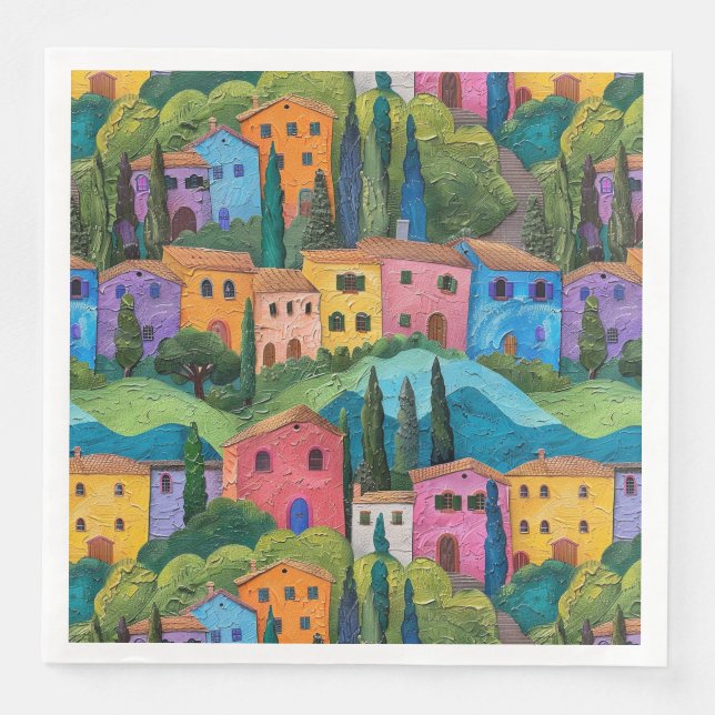 Servilleta De Papel De Cena Patrón toscano moderno (Anverso)