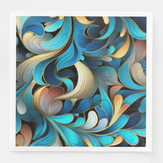 Servilleta De Papel De Cena Patrones fractales abstractos