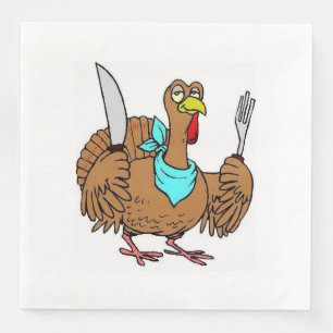 Servilleta De Papel De Cena Pavo divertido de Acción de Gracias