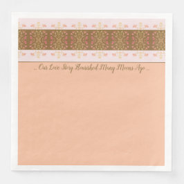 Servilleta De Papel De Cena Peach con rosa
