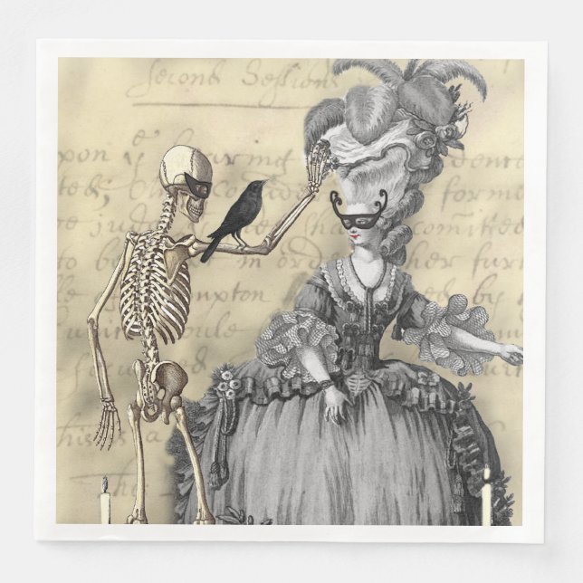 Servilleta De Papel De Cena Pelota de máscaras (Anverso)