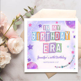 Servilleta De Papel De Cena Pelota Purple Disco En Mi Era De Cumpleaños