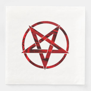 Servilleta De Papel De Cena Pentagram del diablo Rojo